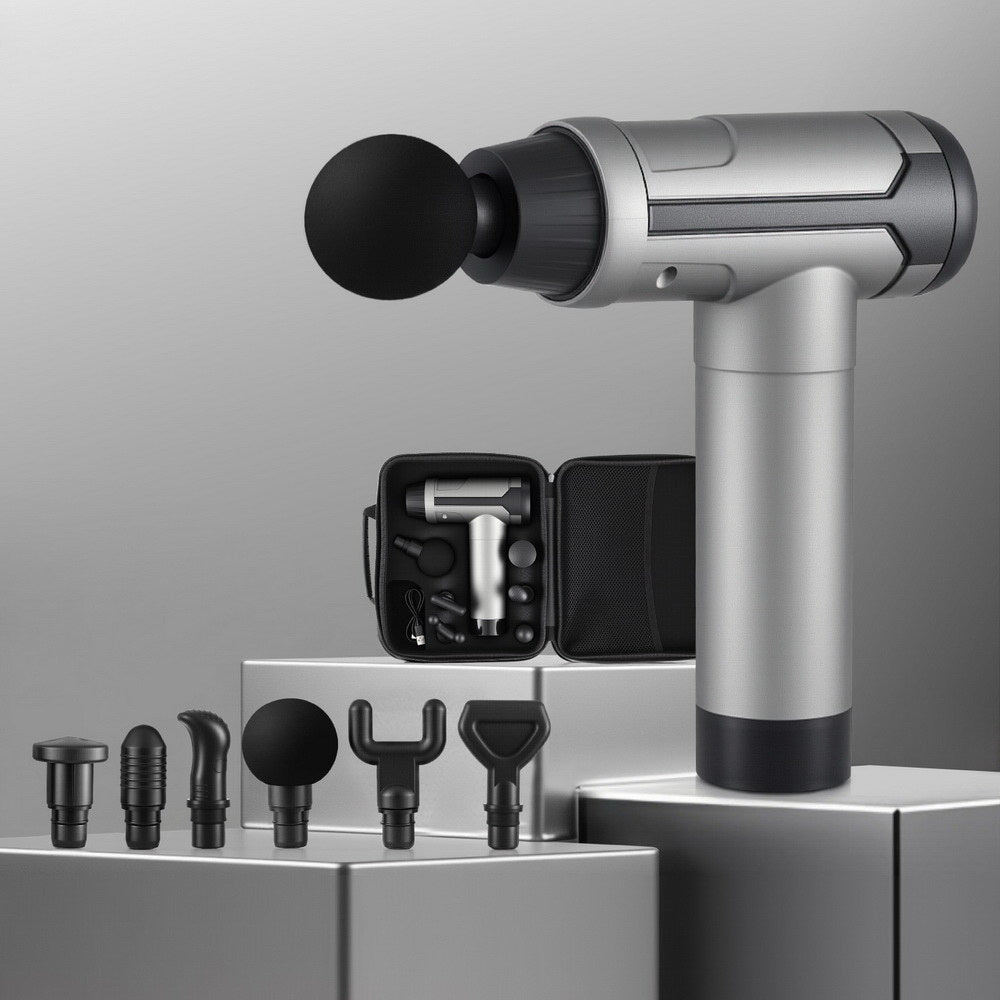 Everfit Massage Gun 30 Speed 6 Heads Vibration Muscle Massager Chargeable Black-Health &amp; Beauty &gt; Massage &amp; Relaxation &gt; Massagers-PEROZ Accessories