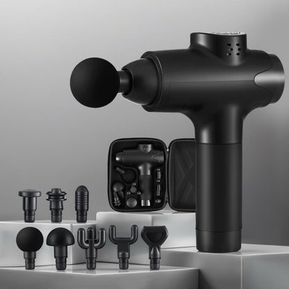 Everfit Massage Gun 30 Speed 8 Heads Vibration Muscle Massager Chargeable Black-Health &amp; Beauty &gt; Massage &amp; Relaxation &gt; Massagers-PEROZ Accessories