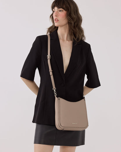 Tina Medium Zip Top Convertible Sling Bag With Matching &amp; Webbing Crossbody Straps-Handbags-PEROZ Accessories