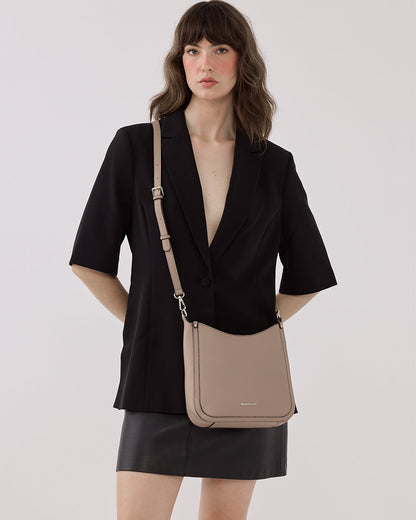 Tina Medium Zip Top Convertible Sling Bag With Matching &amp; Webbing Crossbody Straps-Handbags-PEROZ Accessories