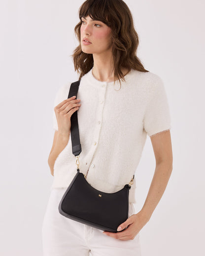 Jo Convertible Small Hobo Shoulder Bag With Monogram Crossbody Strap-Handbags-PEROZ Accessories