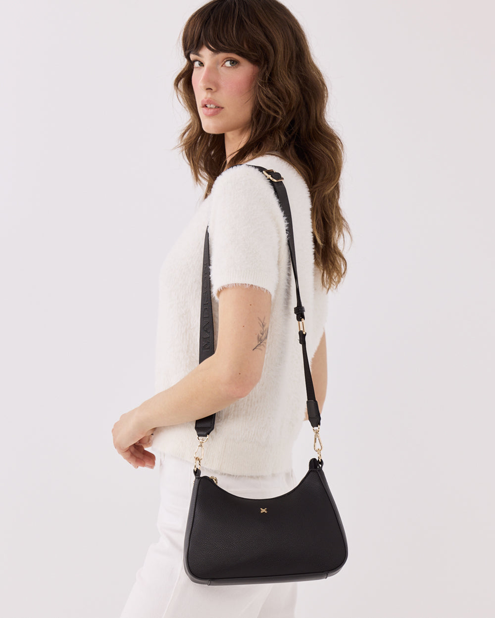 Jo Convertible Small Hobo Shoulder Bag With Monogram Crossbody Strap-Handbags-PEROZ Accessories
