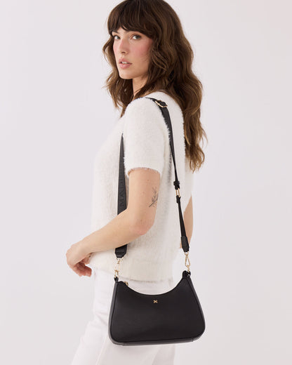 Jo Convertible Small Hobo Shoulder Bag With Monogram Crossbody Strap-Handbags-PEROZ Accessories