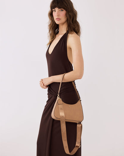 Jo Convertible Small Hobo Shoulder Bag With Monogram Crossbody Strap-Handbags-PEROZ Accessories