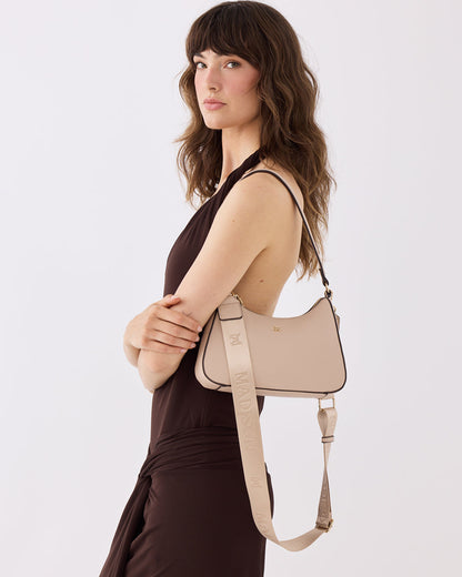 Jo Convertible Small Hobo Shoulder Bag With Monogram Crossbody Strap-Handbags-PEROZ Accessories