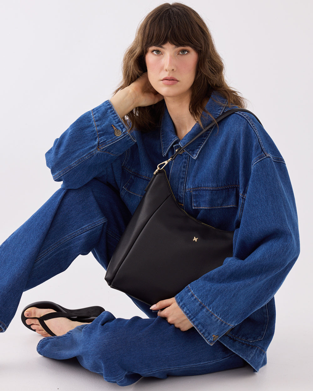 Raquel Soft Large Zip Pocket Hobo Shoulder Bag-Handbags-PEROZ Accessories