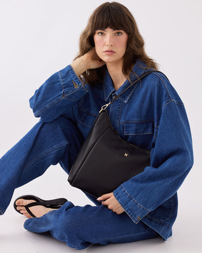 Raquel Soft Large Zip Pocket Hobo Shoulder Bag-Handbags-PEROZ Accessories