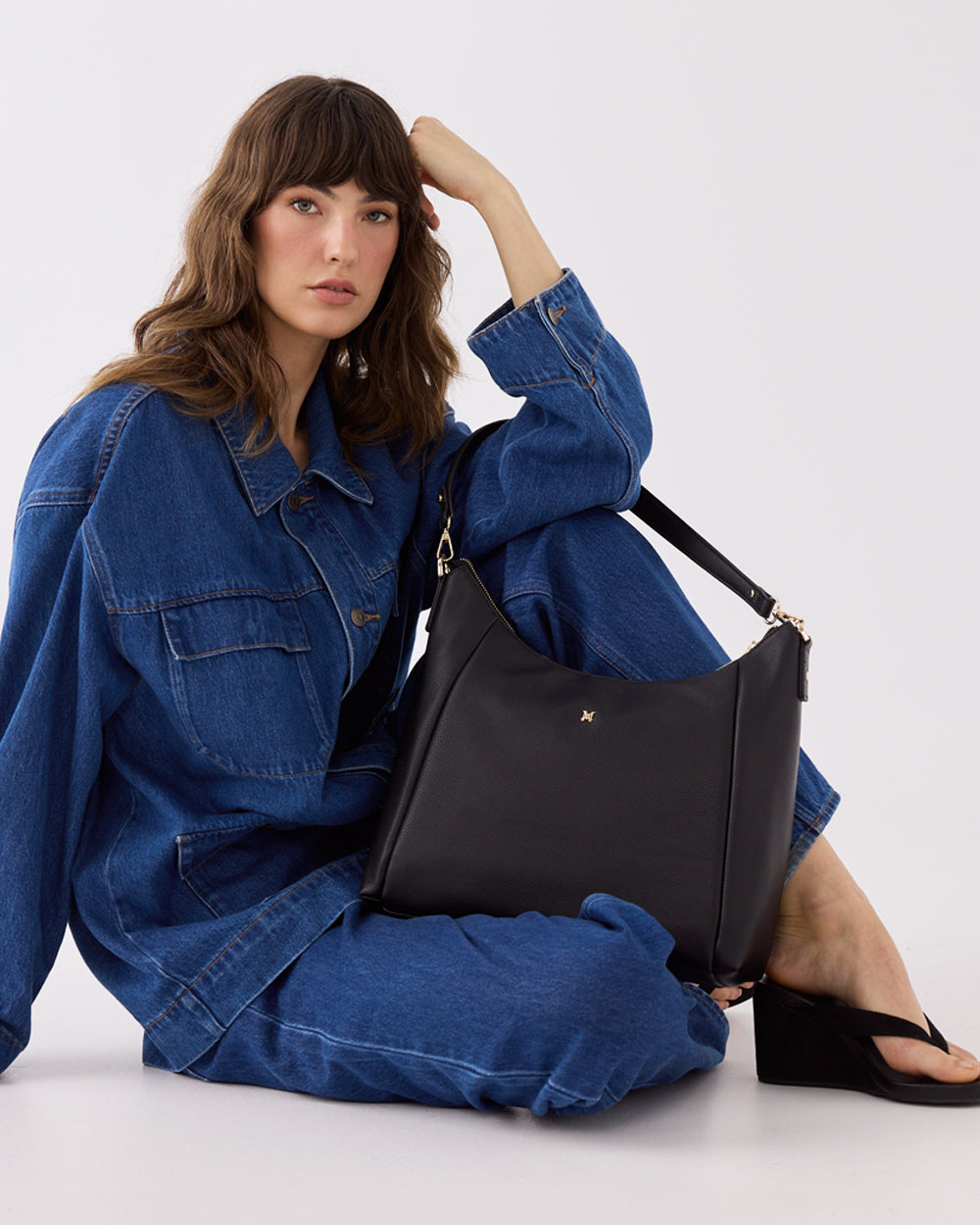 Raquel Soft Large Zip Pocket Hobo Shoulder Bag-Handbags-PEROZ Accessories