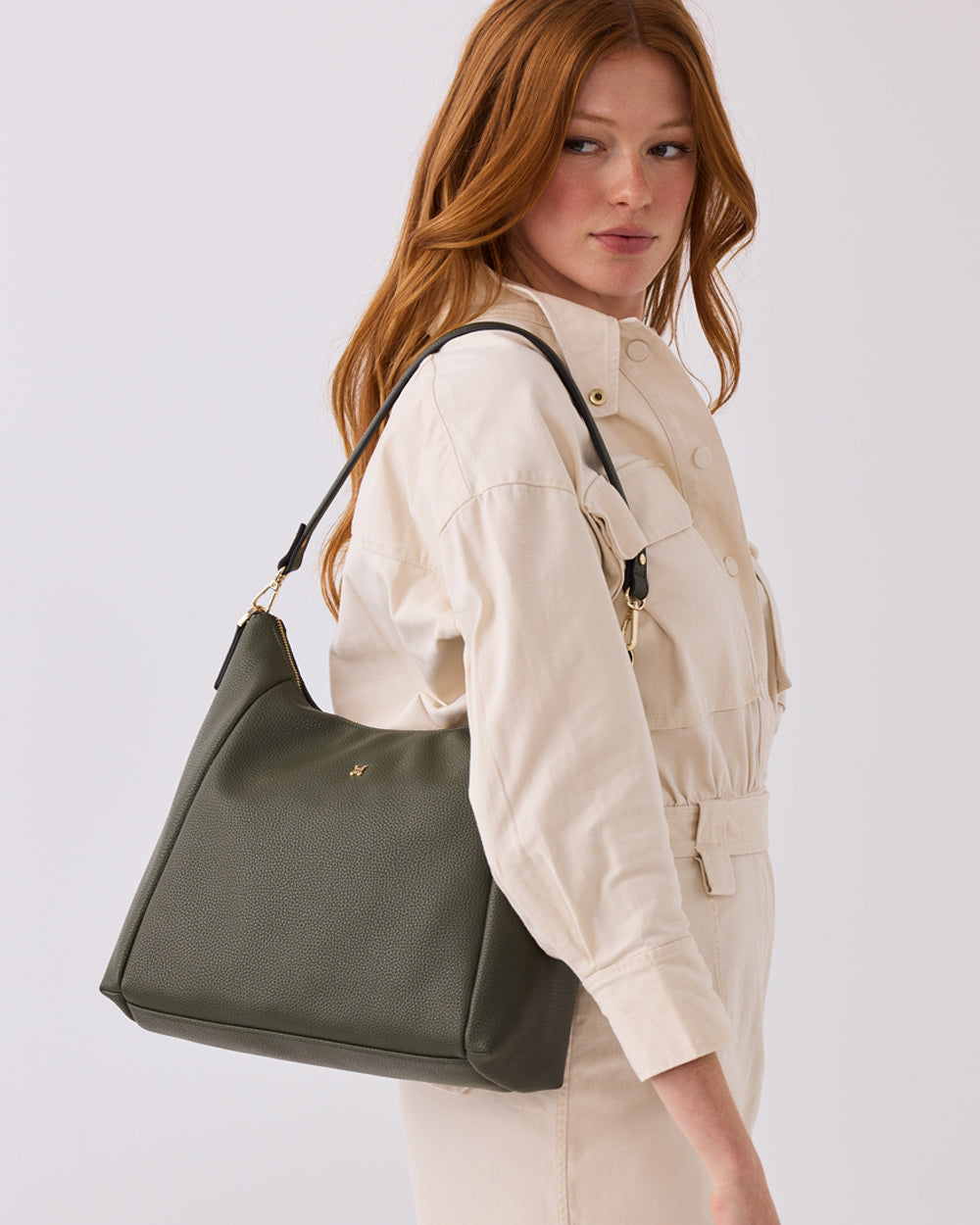 Raquel Soft Large Zip Pocket Hobo Shoulder Bag-Handbags-PEROZ Accessories