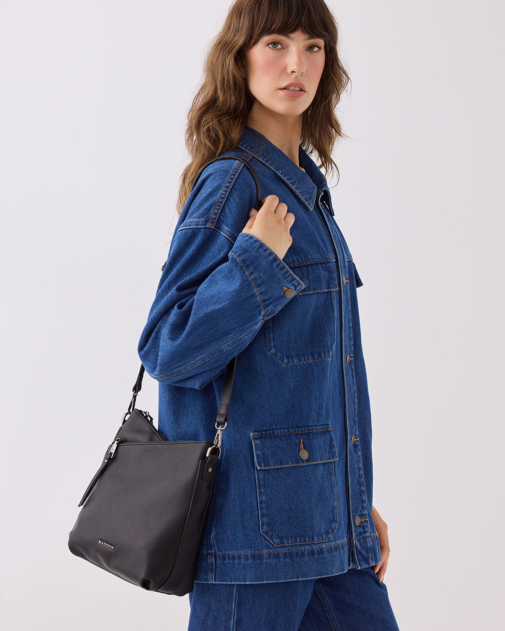 Maya Medium Double Zip Sling Crossbody Bag-Handbags-PEROZ Accessories