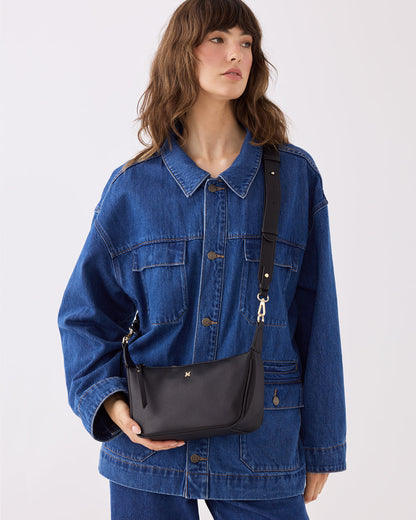 Ella Zip Top Crossbody Bag With Plait Zip Puller Detail-Handbags-PEROZ Accessories
