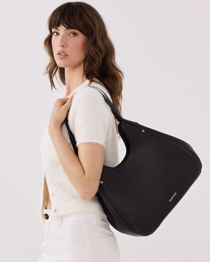 Angela Large 3 Compartment Hobo Soft Shoulder Bag-Handbags-PEROZ Accessories