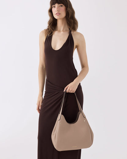 Angela Large 3 Compartment Scoop Hobo Soft Shoulder Bag-Handbags-PEROZ Accessories