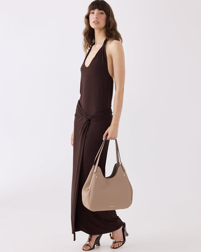 Angela Large 3 Compartment Scoop Hobo Soft Shoulder Bag-Handbags-PEROZ Accessories