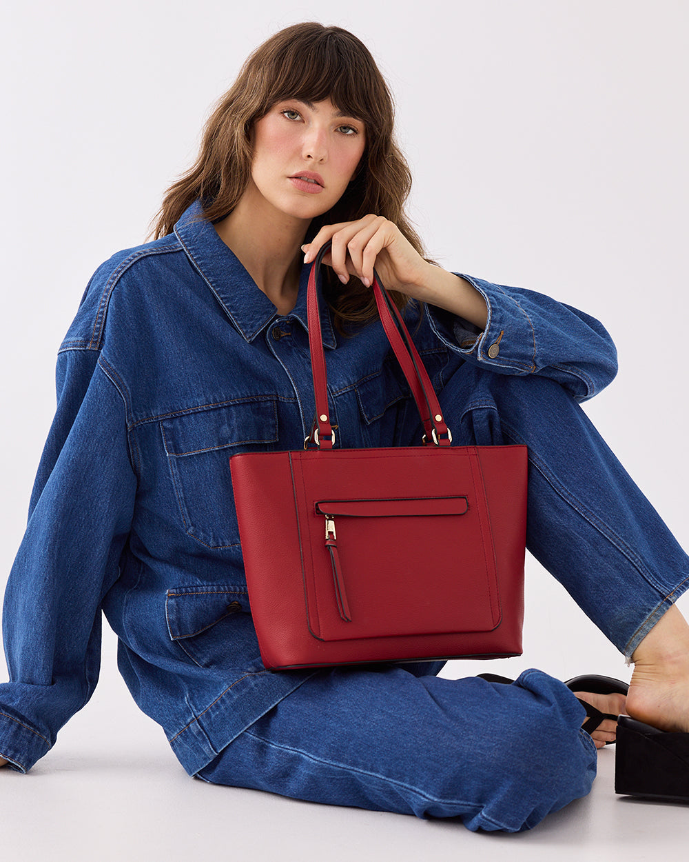 Roxanne Medium Tote With Front Zip Pocket-PEROZ Accessories