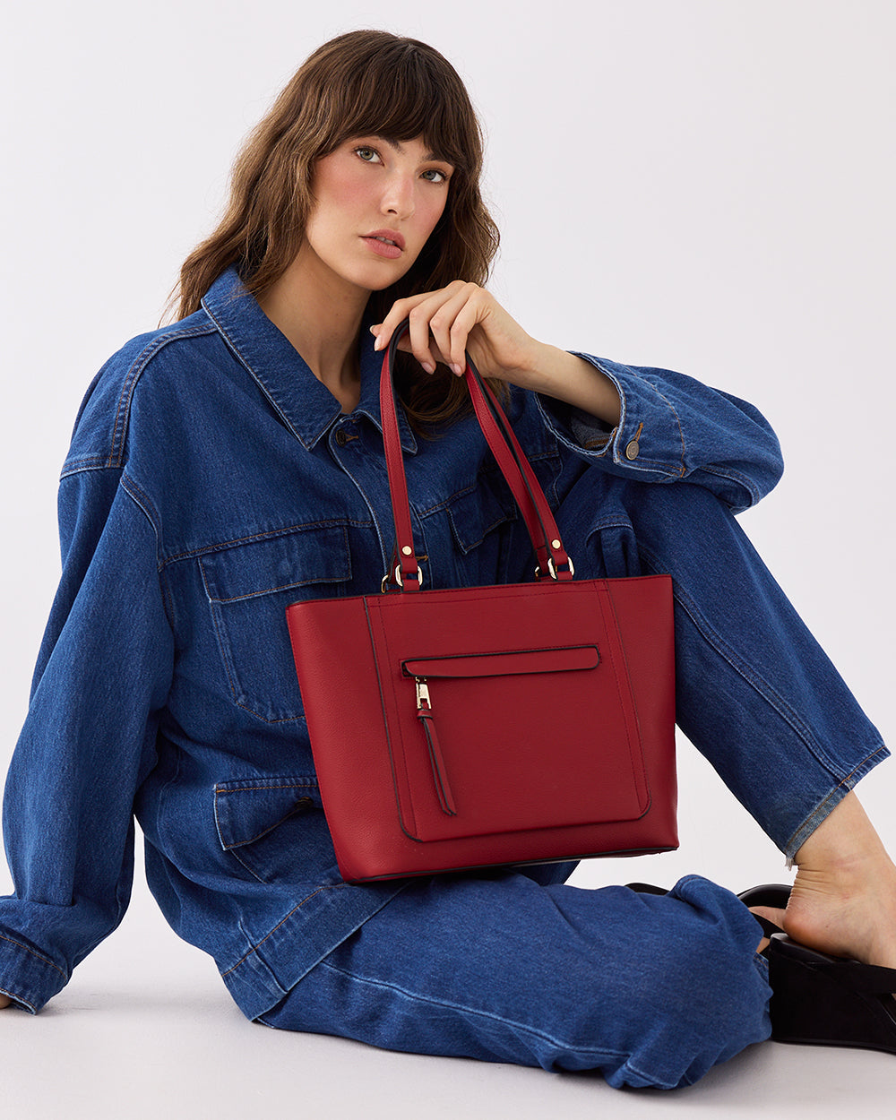 Roxanne Medium Tote With Front Zip Pocket-PEROZ Accessories