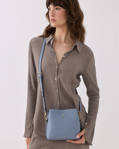 Danni Small 3 Compartment Bucket Crossbody Bag-Handbags-PEROZ Accessories