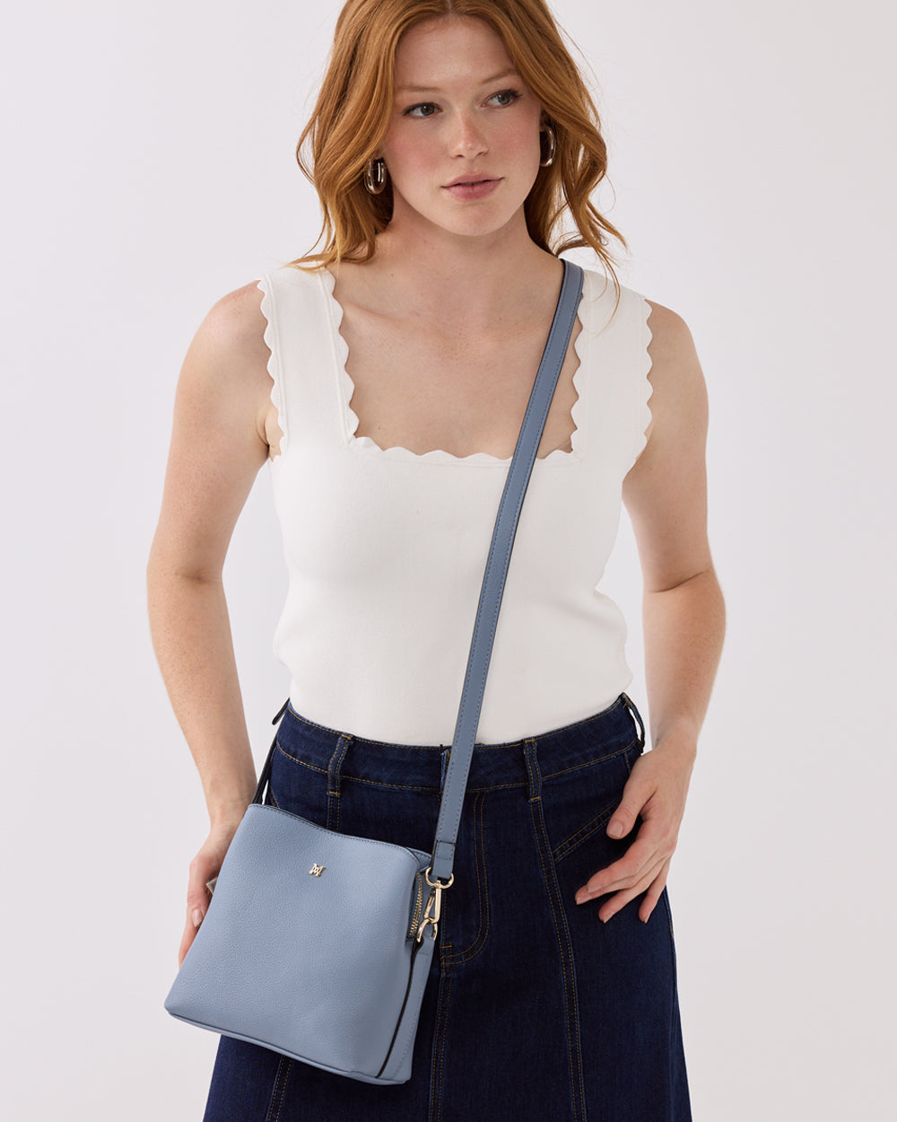 Danni Small 3 Compartment Bucket Crossbody Bag-Handbags-PEROZ Accessories