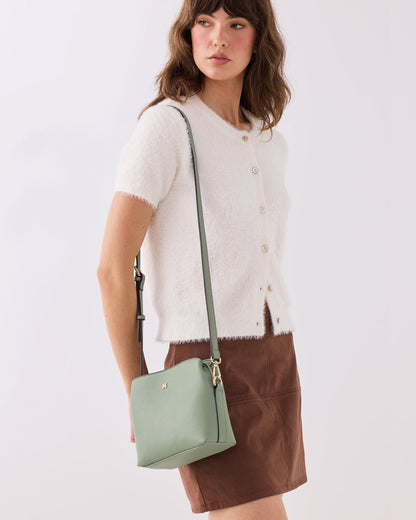 Danni Small 3 Compartment Bucket Crossbody Bag-Handbags-PEROZ Accessories