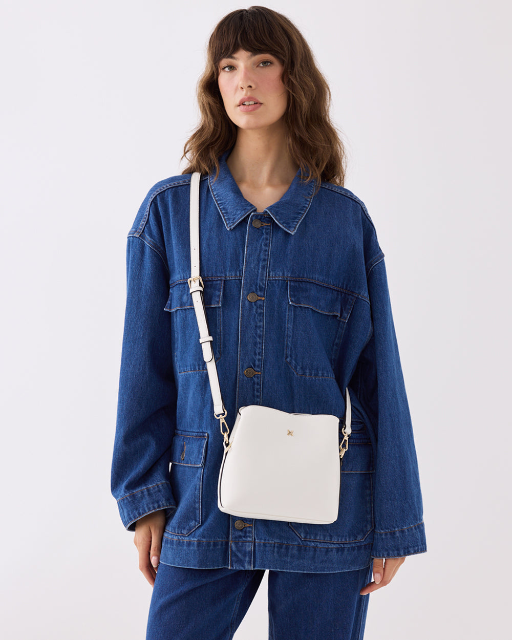 Danni Small 3 Compartment Bucket Crossbody Bag-Handbags-PEROZ Accessories