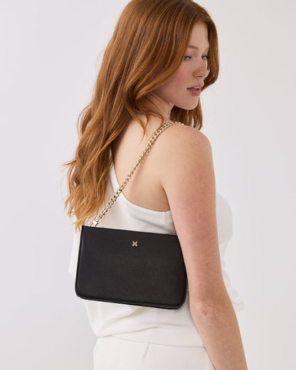 Lucinda Zip Top Convertible Chain &amp; Crossbody Bag-Handbags-PEROZ Accessories