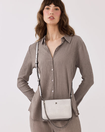 Lucinda Zip Top Convertible Chain &amp; Crossbody Bag-Handbags-PEROZ Accessories