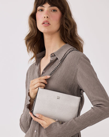 Lucinda Zip Top Convertible Chain &amp; Crossbody Bag-Handbags-PEROZ Accessories