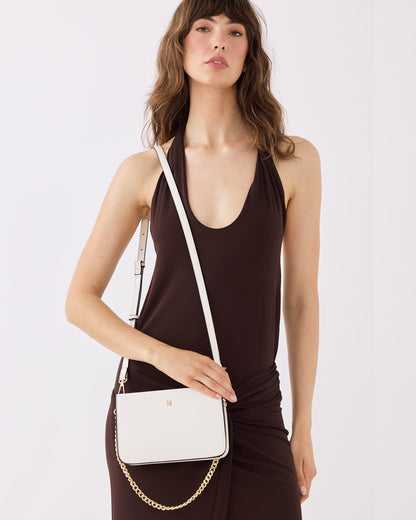 Lucinda Zip Top Convertible Chain &amp; Crossbody Bag-Handbags-PEROZ Accessories