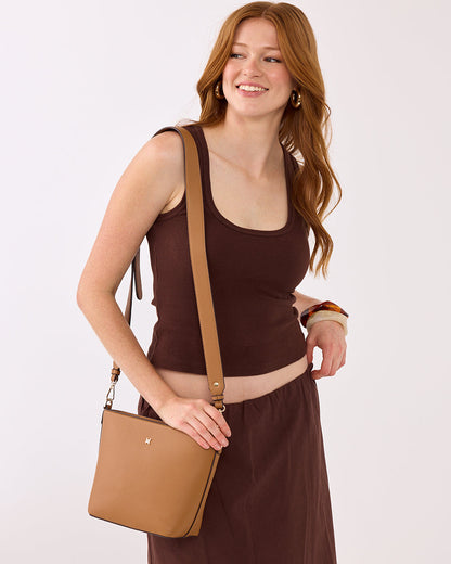 Remi Zip Top Bucket Crossbody Bag-Handbags-PEROZ Accessories