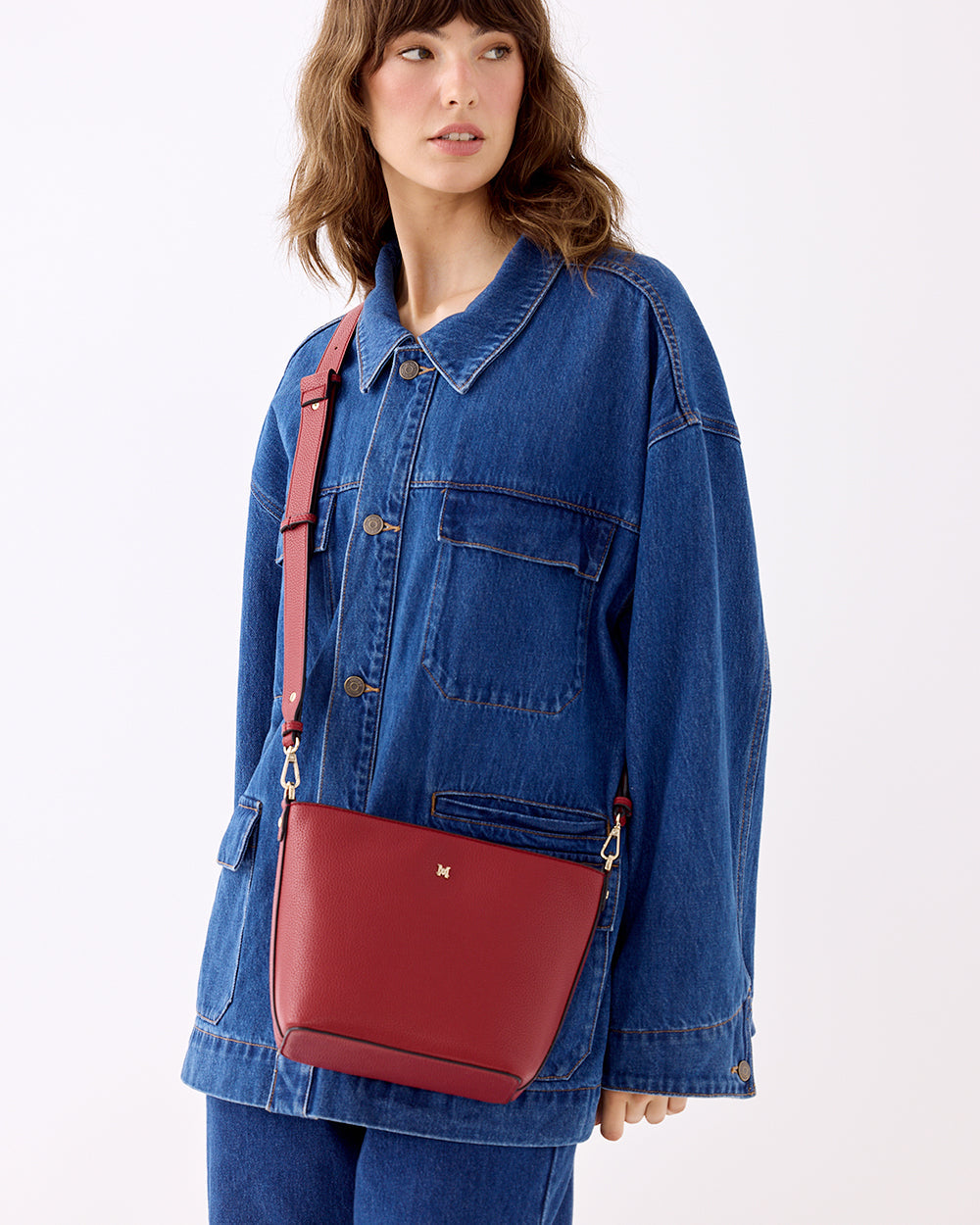 Remi Zip Top Bucket Crossbody Bag-Handbags-PEROZ Accessories