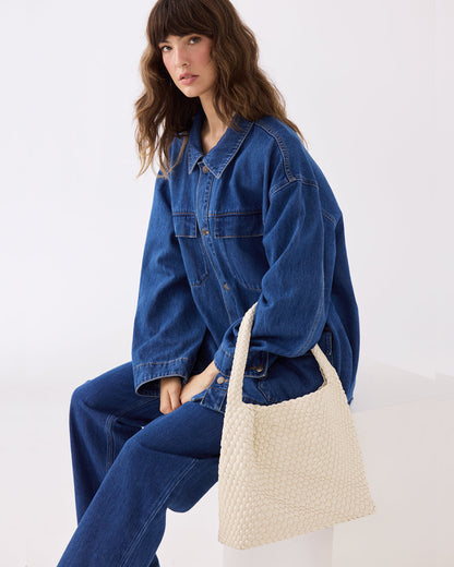 Lydia Weave Large Hobo-Handbags-PEROZ Accessories