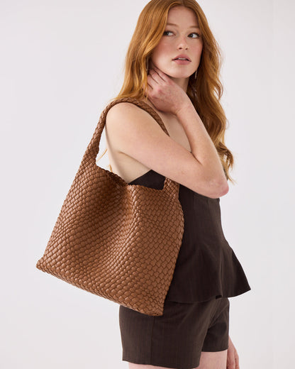 Lydia Weave Large Hobo-Handbags-PEROZ Accessories