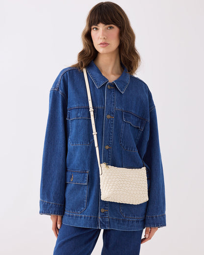 Leah Weave Small Zip Top Crossbody Bag-Handbags-PEROZ Accessories