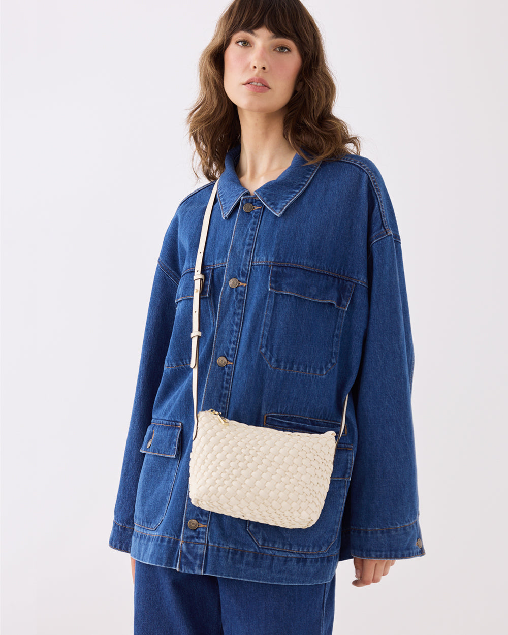 Leah Weave Small Zip Top Crossbody Bag-Handbags-PEROZ Accessories