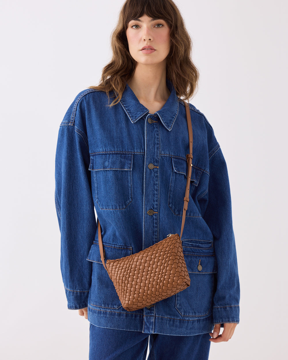 Leah Weave Small Zip Top Crossbody Bag-Handbags-PEROZ Accessories