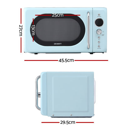 Devanti 20L Microwave Oven 800W Blue-Appliances &gt; Kitchen Appliances &gt; Microwave Ovens-PEROZ Accessories