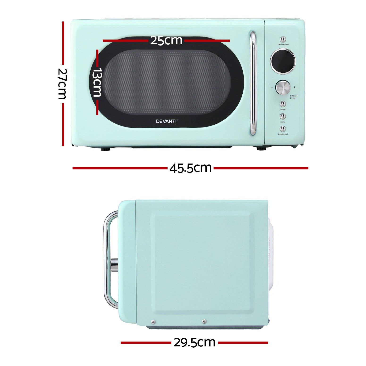Devanti 20L Microwave Oven 700W Green-Appliances > Kitchen Appliances > Microwave Ovens-PEROZ Accessories