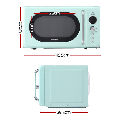Devanti 20L Microwave Oven 700W Green-Appliances > Kitchen Appliances > Microwave Ovens-PEROZ Accessories