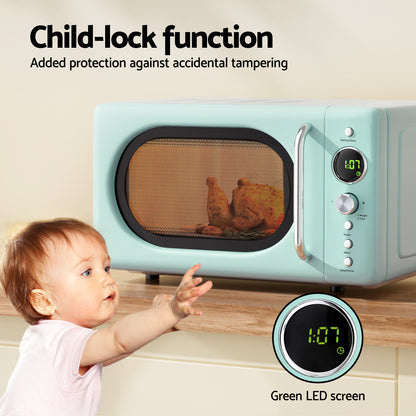 Devanti 20L Microwave Oven 700W Green-Appliances > Kitchen Appliances > Microwave Ovens-PEROZ Accessories