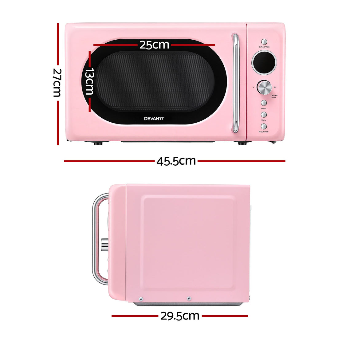 Devanti 20L Microwave Oven 700W Pink-Appliances > Kitchen Appliances > Microwave Ovens-PEROZ Accessories