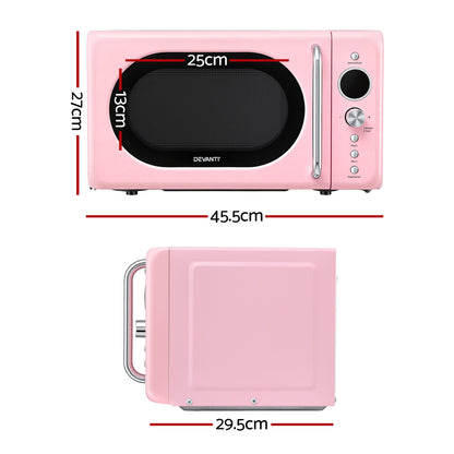 Devanti 20L Microwave Oven 700W Pink-Appliances > Kitchen Appliances > Microwave Ovens-PEROZ Accessories