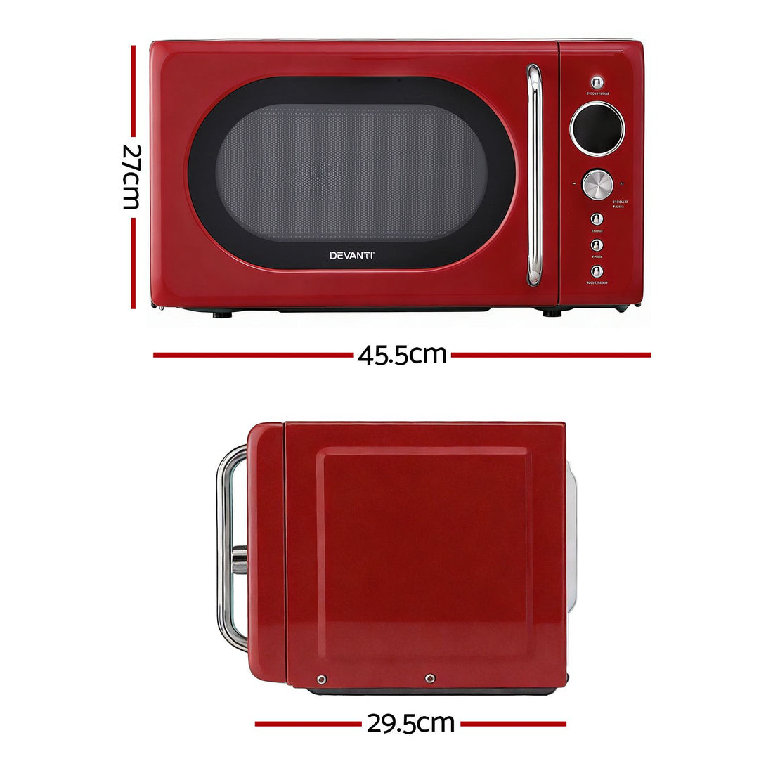 Devanti 20L Microwave Oven 700W Red-Appliances > Kitchen Appliances > Microwave Ovens-PEROZ Accessories