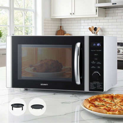 Devanti 30L Microwave Oven 4-IN-1 Air Fryer Convection Grill-Appliances > Kitchen Appliances > Microwave Ovens-PEROZ Accessories