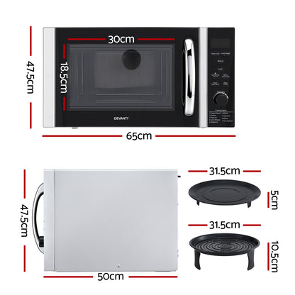Devanti 30L Microwave Oven 4-IN-1 Air Fryer Convection Grill-Appliances > Kitchen Appliances > Microwave Ovens-PEROZ Accessories