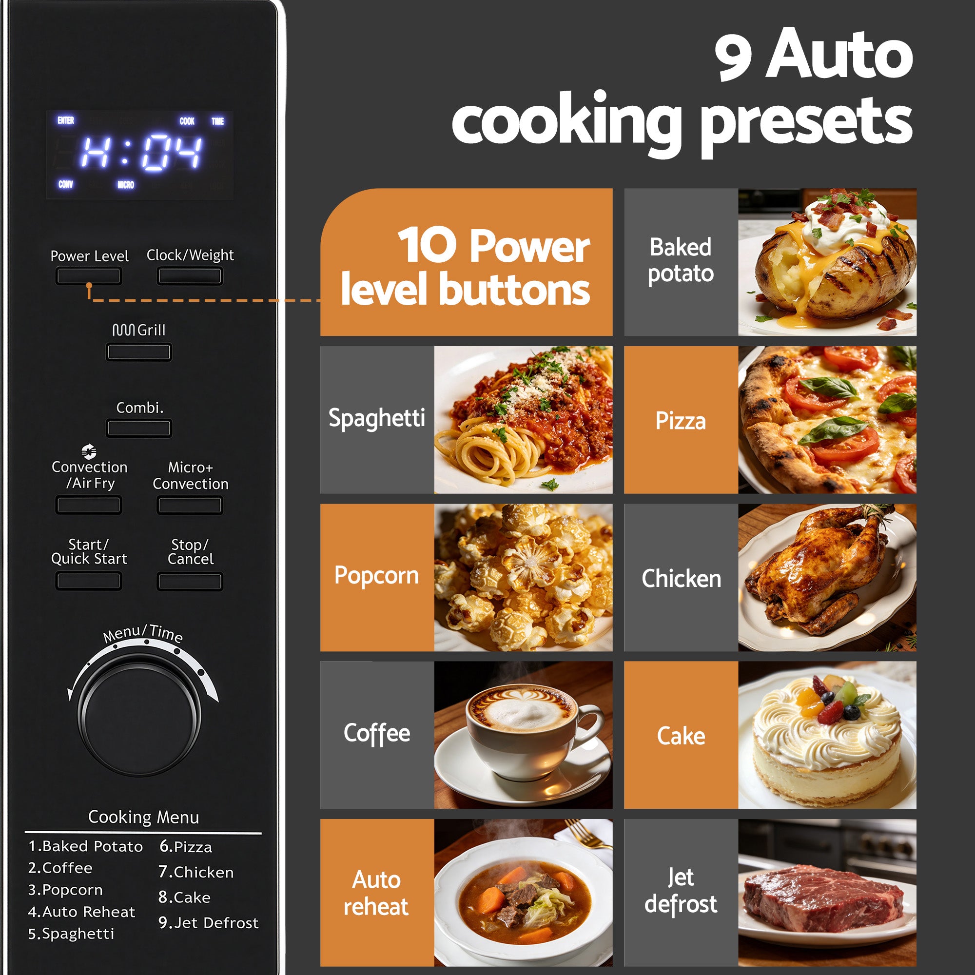 Devanti 30L Microwave Oven 4-IN-1 Air Fryer Convection Grill-Appliances > Kitchen Appliances > Microwave Ovens-PEROZ Accessories