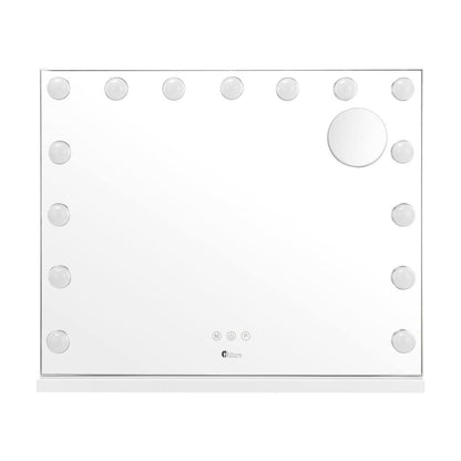 Oikiture Hollywood Makeup Mirrors Magnifying LED Light Standing Wall Mounted 58x46cm-Makeup Mirrors-PEROZ Accessories