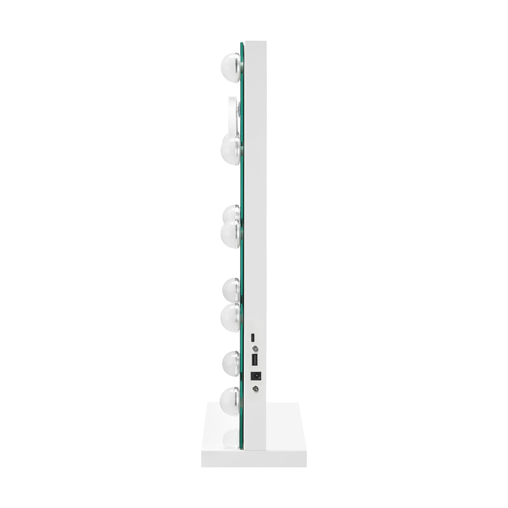 Oikiture Hollywood Makeup Mirrors Magnifying LED Light Standing Wall Mounted 58x46cm-Makeup Mirrors-PEROZ Accessories