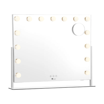Oikiture Hollywood Makeup Mirrors LED Lights Bluetooth Rotation Vanity 58x46cm-Makeup Mirrors-PEROZ Accessories