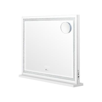 Oikiture Bluetooth Makeup Mirror Crystal LED 58x49cm-Makeup Mirrors-PEROZ Accessories