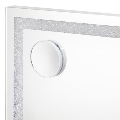 Oikiture Bluetooth Makeup Mirror Crystal LED 58x49cm-Makeup Mirrors-PEROZ Accessories